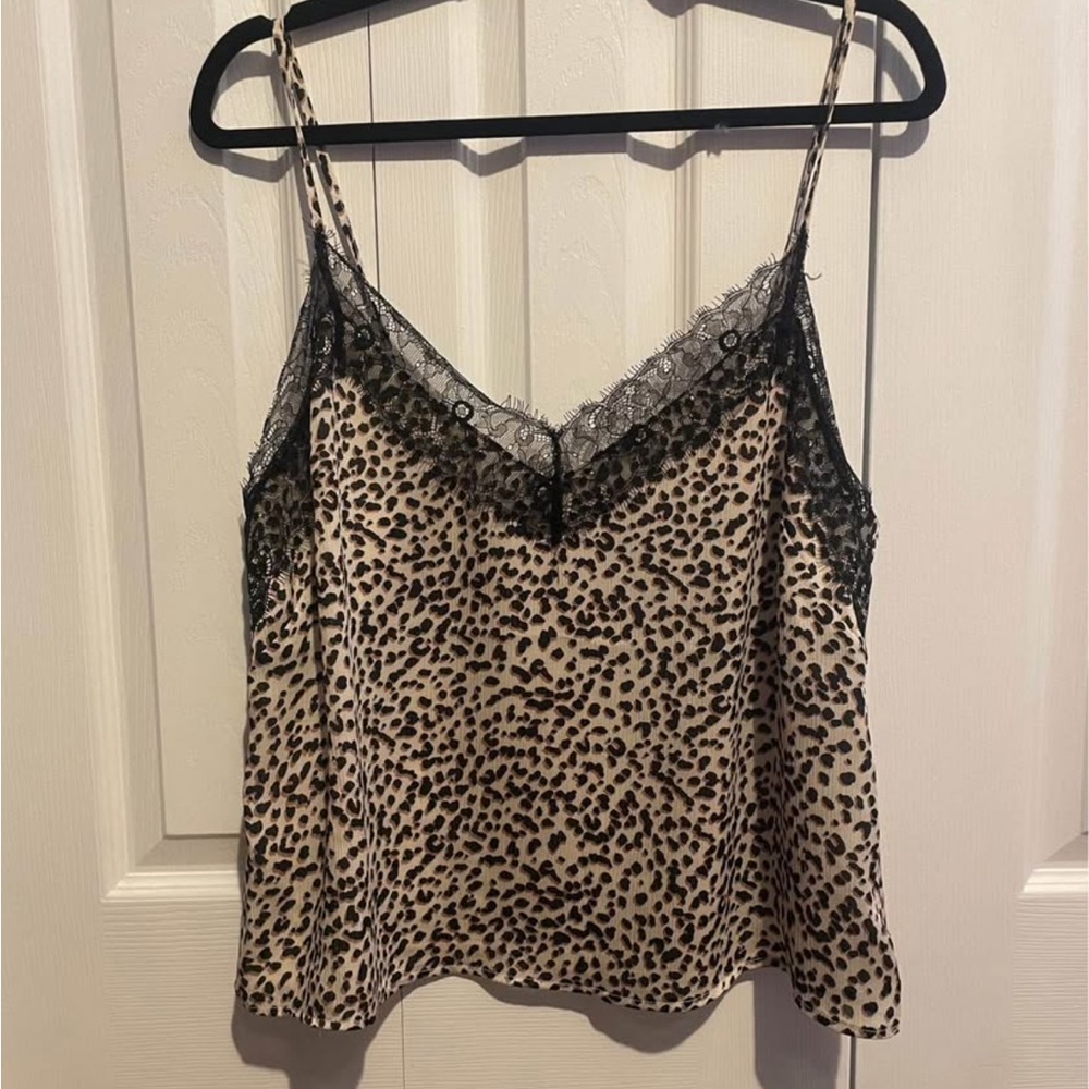 Leopard Lace Trim Cami